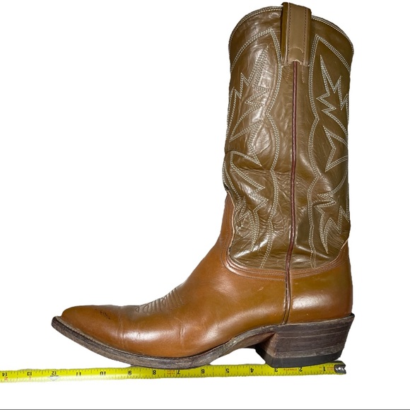 Nocona VINTAGE two tone brown western boots  stitch design size 8 women/6.5 men - Picture 8 of 12